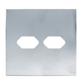 Placa p/ 2 Tomadas 4x4 - Novara Glass Espelhada Placa p/ 2 Tomadas 4x4 - Novara Glass Espelhada